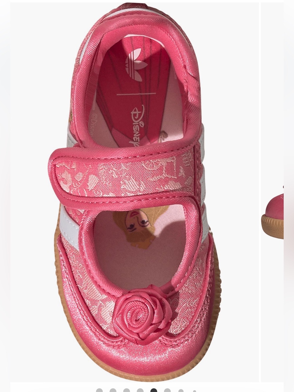 Adidas Samba Kids 11 Pink Mary Jane Sneakers with Princess Aurora theme